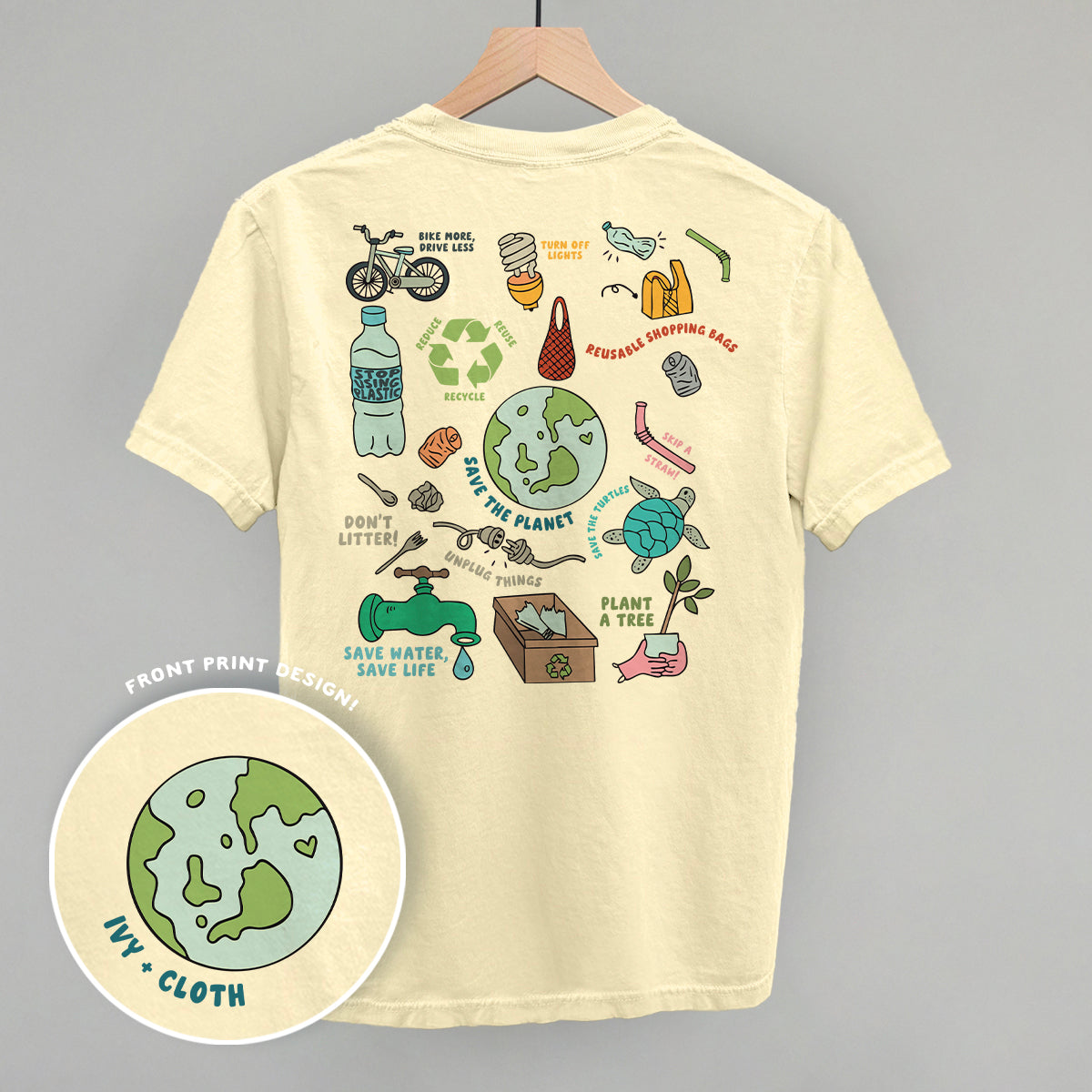 Save The Planet Doodles (Back Print) - clothing by TeeHivey.com (Image 2)