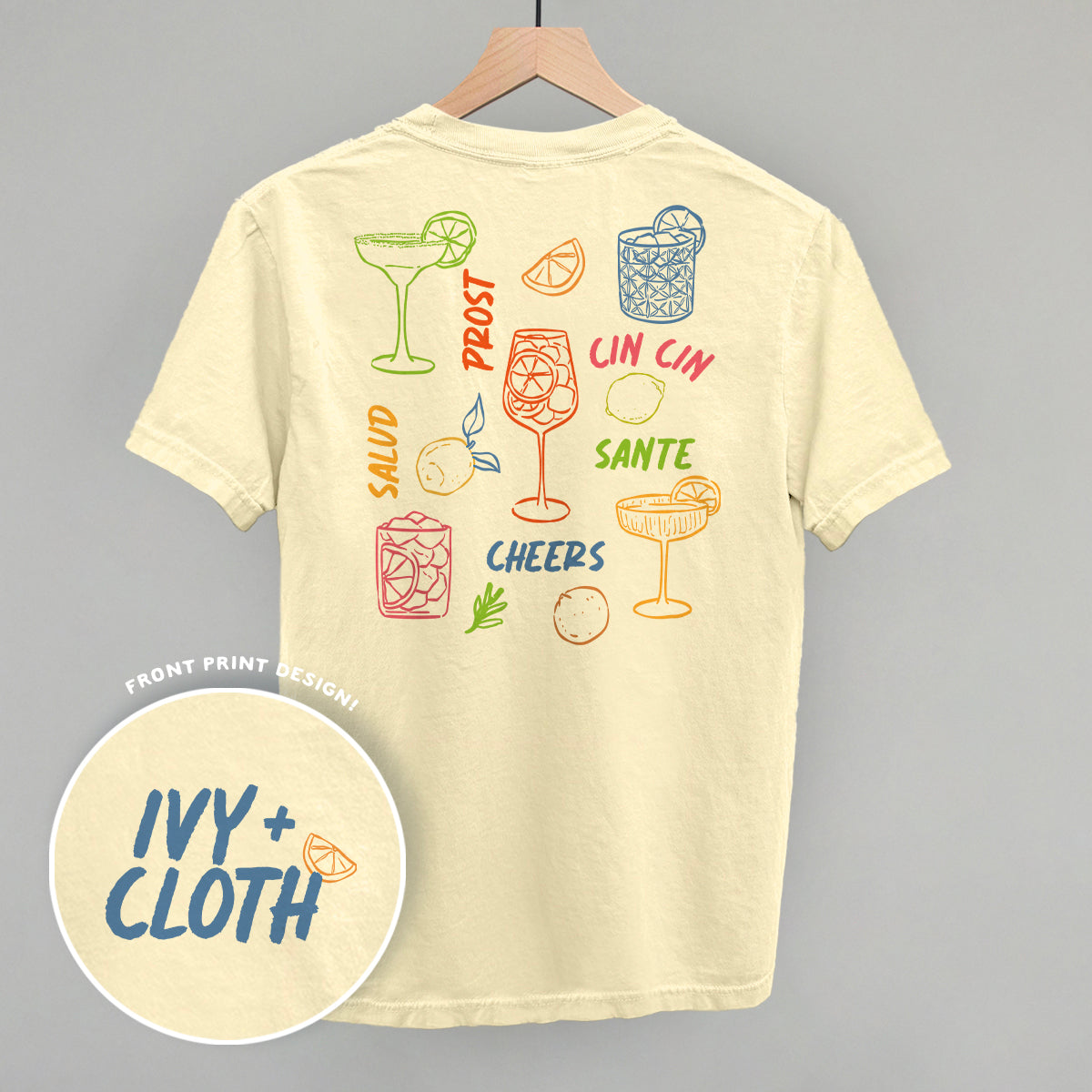 Cheers Cocktail Doodles (Back Print) - clothing by TeeHivey.com (Image 2)