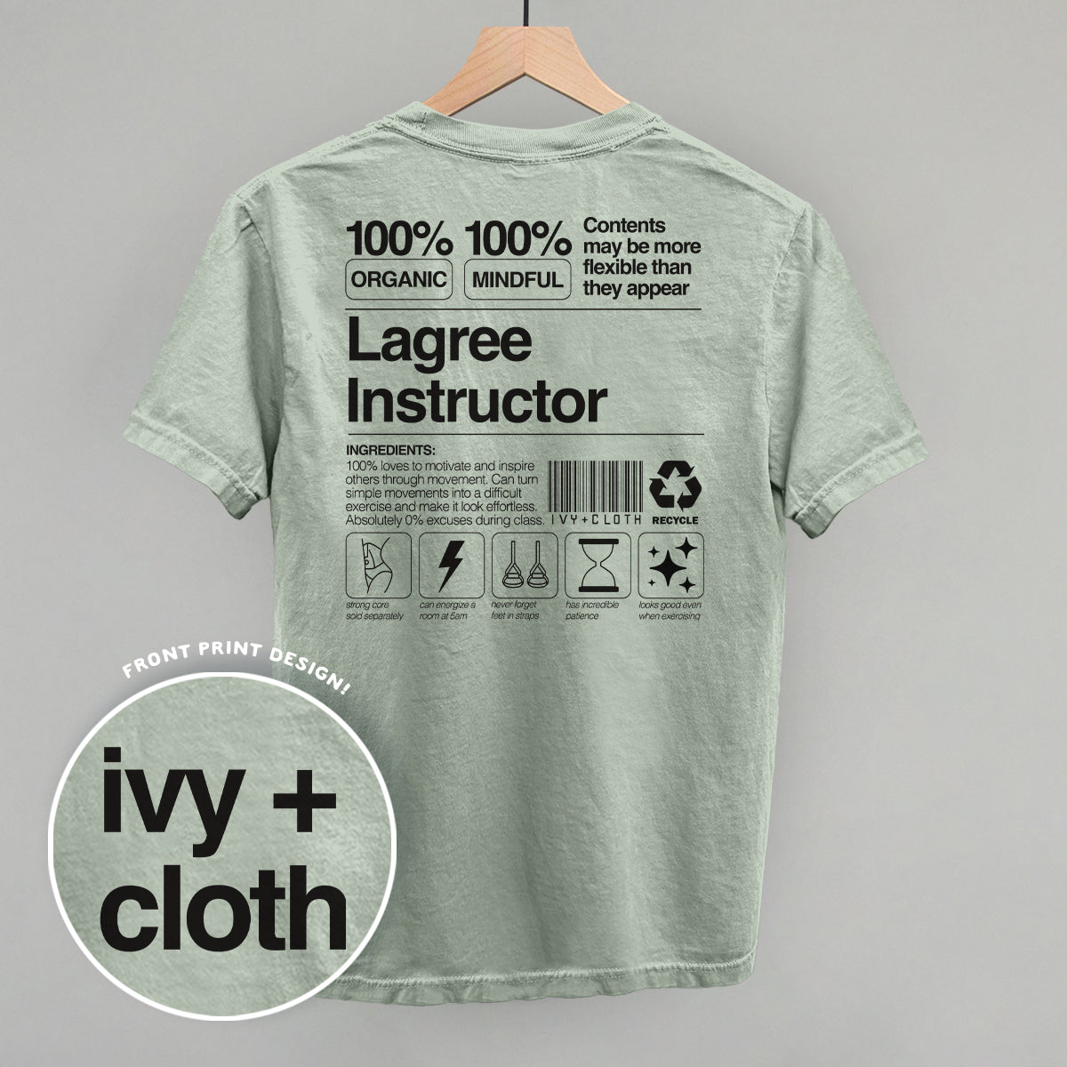Lagree Instructor Nutrition Facts (Back Print) - clothing by TeeHivey.com (Image 1)
