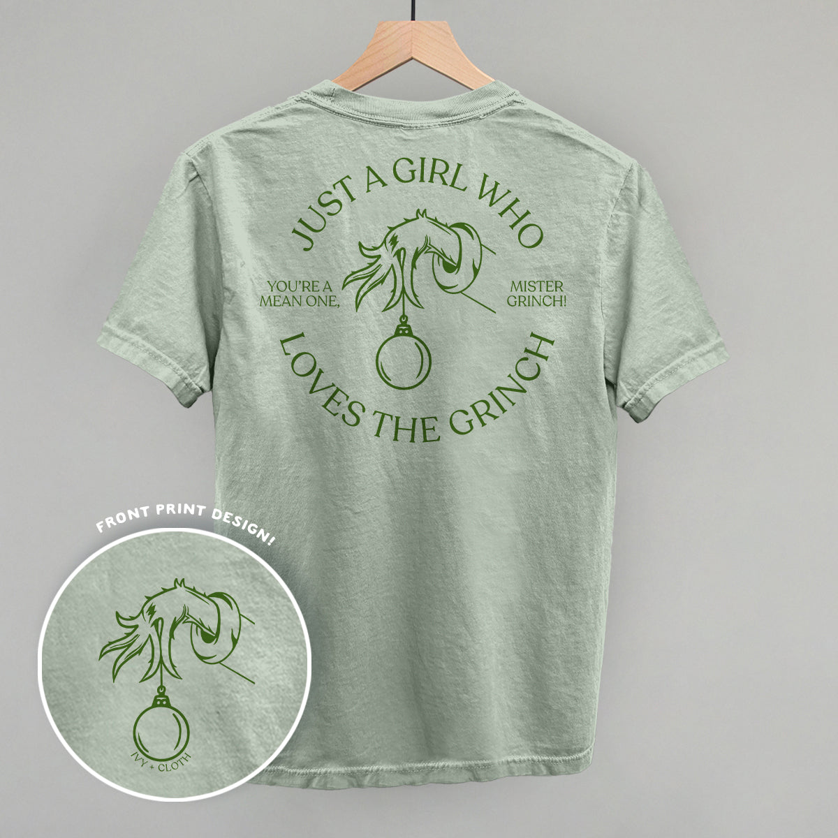 Just A Girl Who Loves The Grinch (Back Print) - clothing by TeeHivey.com (Image 2)