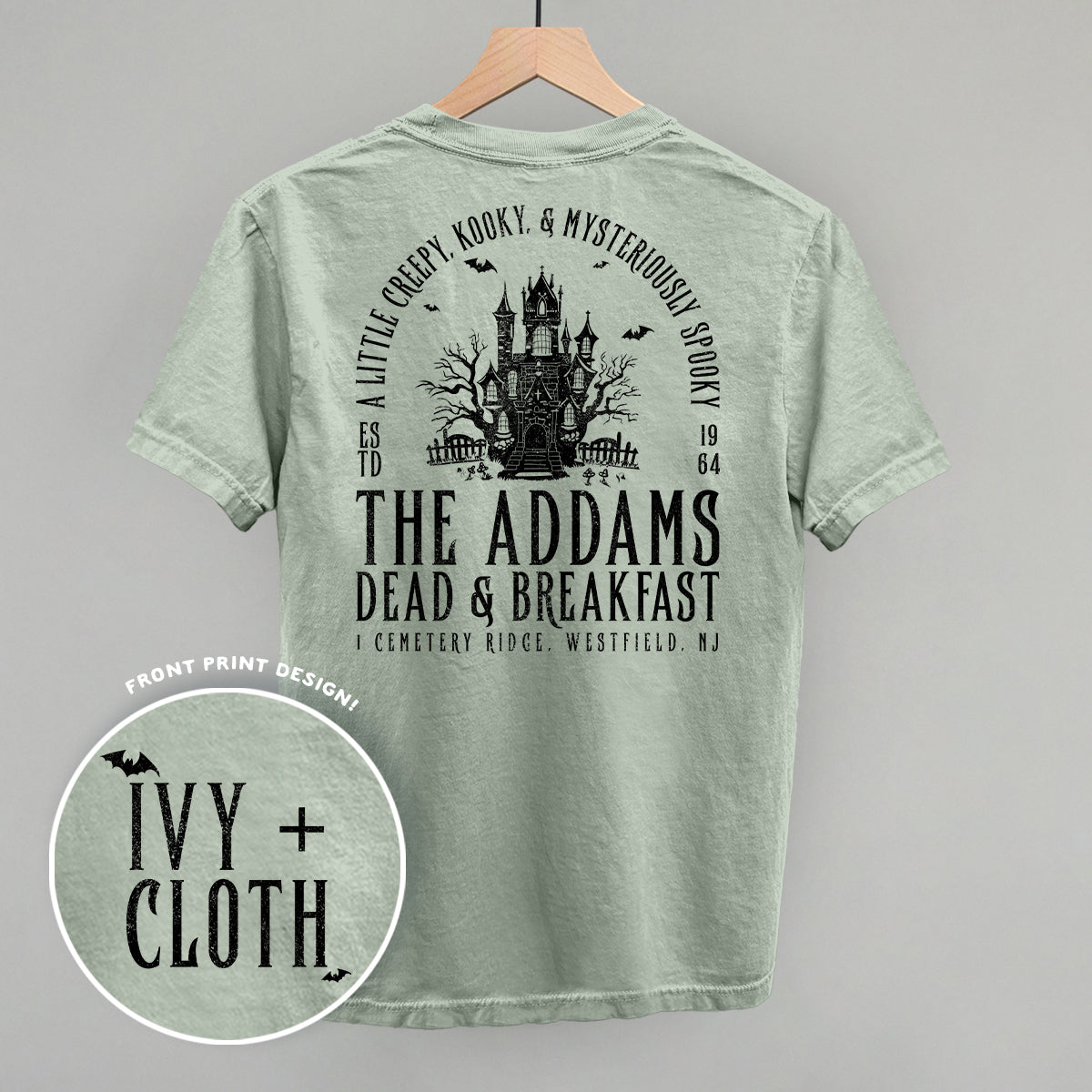 The Addams Dead & Breakfast (Back Print) - clothing by TeeHivey.com (Image 1)