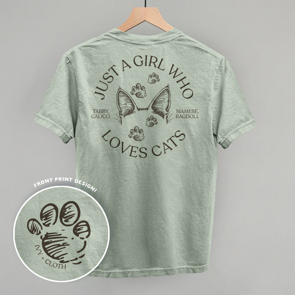 Just A Girl Who Loves Cats (Back Print) - clothing by TeeHivey.com (Image 1)
