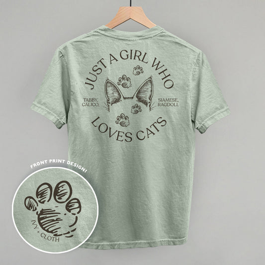 Just A Girl Who Loves Cats (Back Print) - clothing by TeeHivey.com (Image 1)