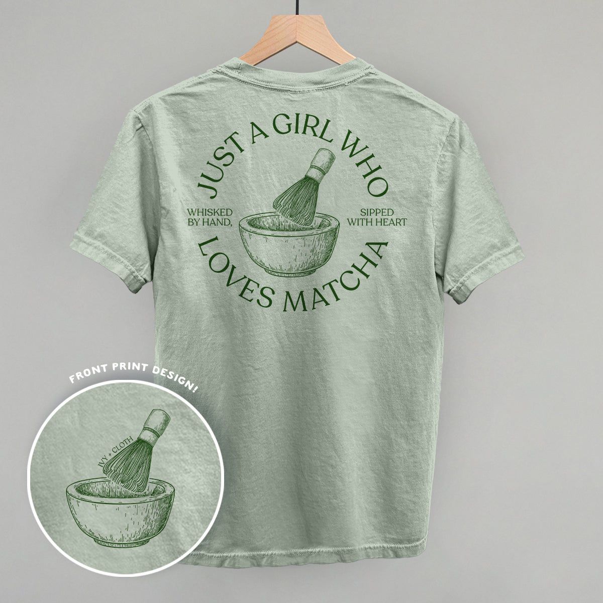 Just A Girl Who Loves Matcha (Back Print) - clothing by TeeHivey.com (Image 2)