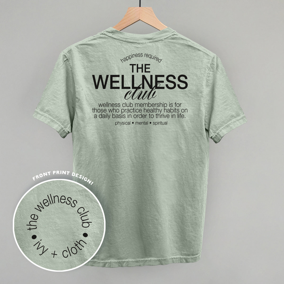The Wellness Club Black (Back Print) - clothing by TeeHivey.com (Image 1)