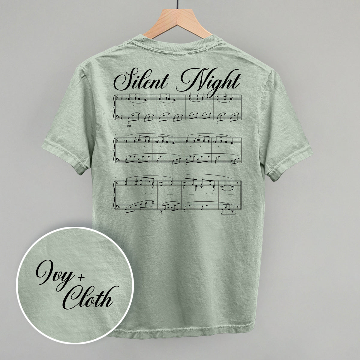 Silent Night Sheet Music (Back Print) - clothing by TeeHivey.com (Image 2)