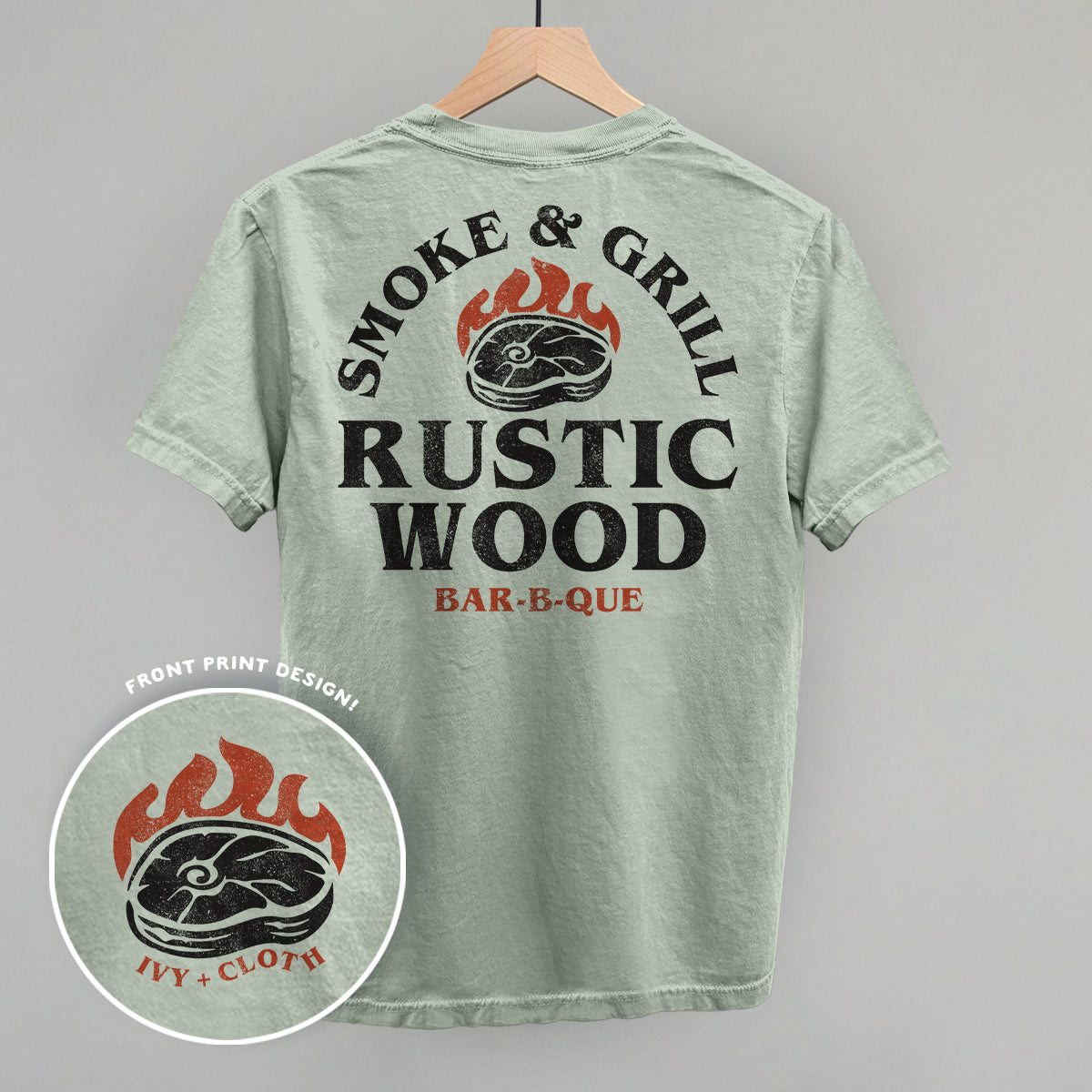 Rustic Wood BBQ (Back Print) - clothing by TeeHivey.com (Image 3)