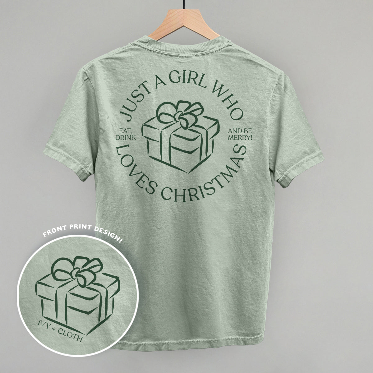 Just A Girl Who Loves Christmas (Back Print) - clothing by TeeHivey.com (Image 2)