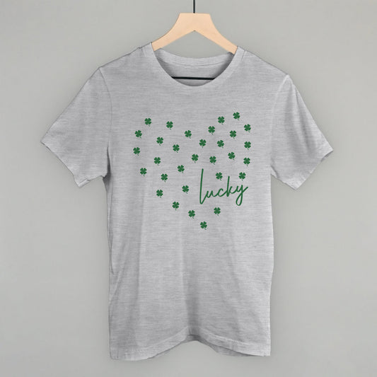 Lucky (Heart Shamrocks) - clothing by TeeHivey.com (Image 1)