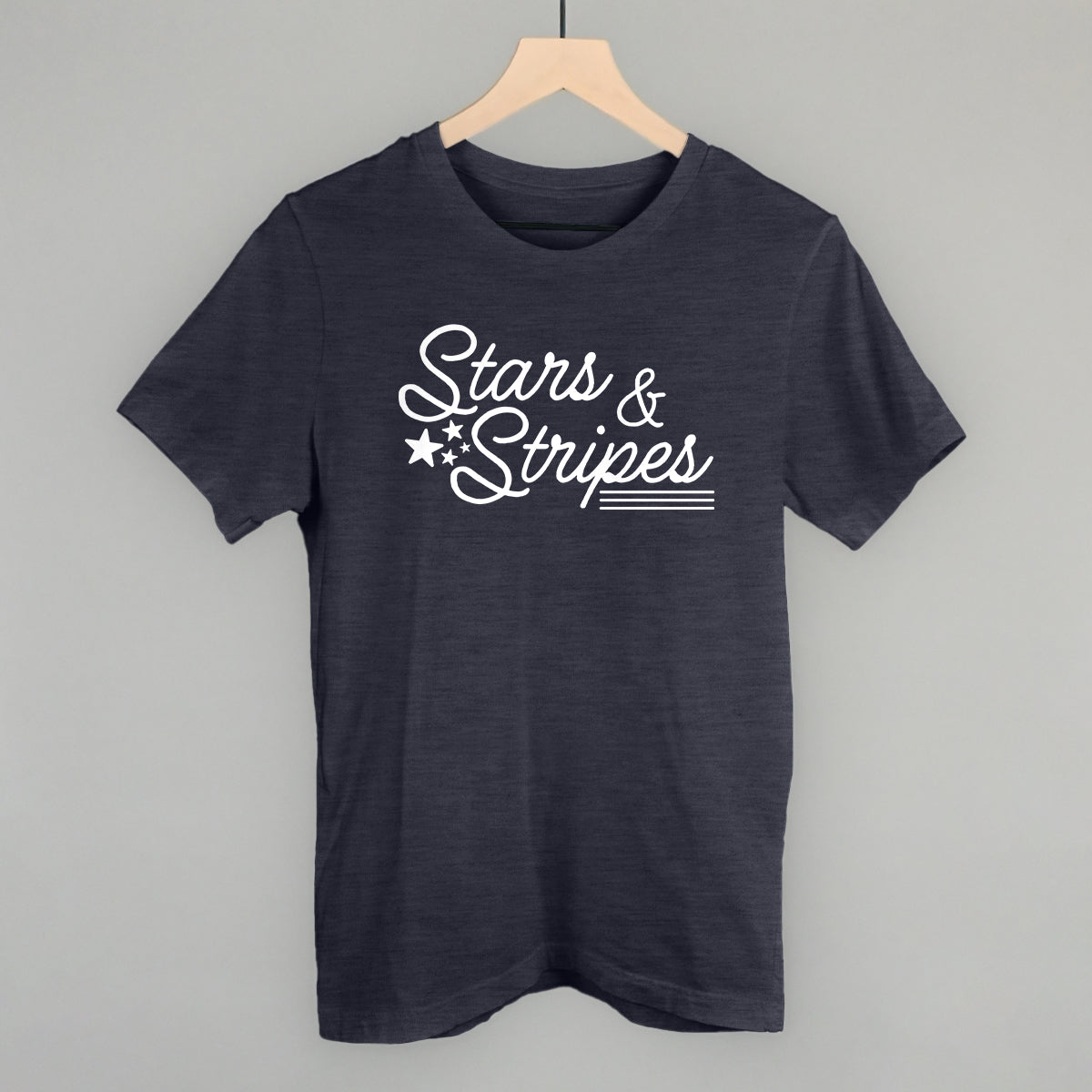 Stars & Stripes White Script - clothing by TeeHivey.com (Image 1)