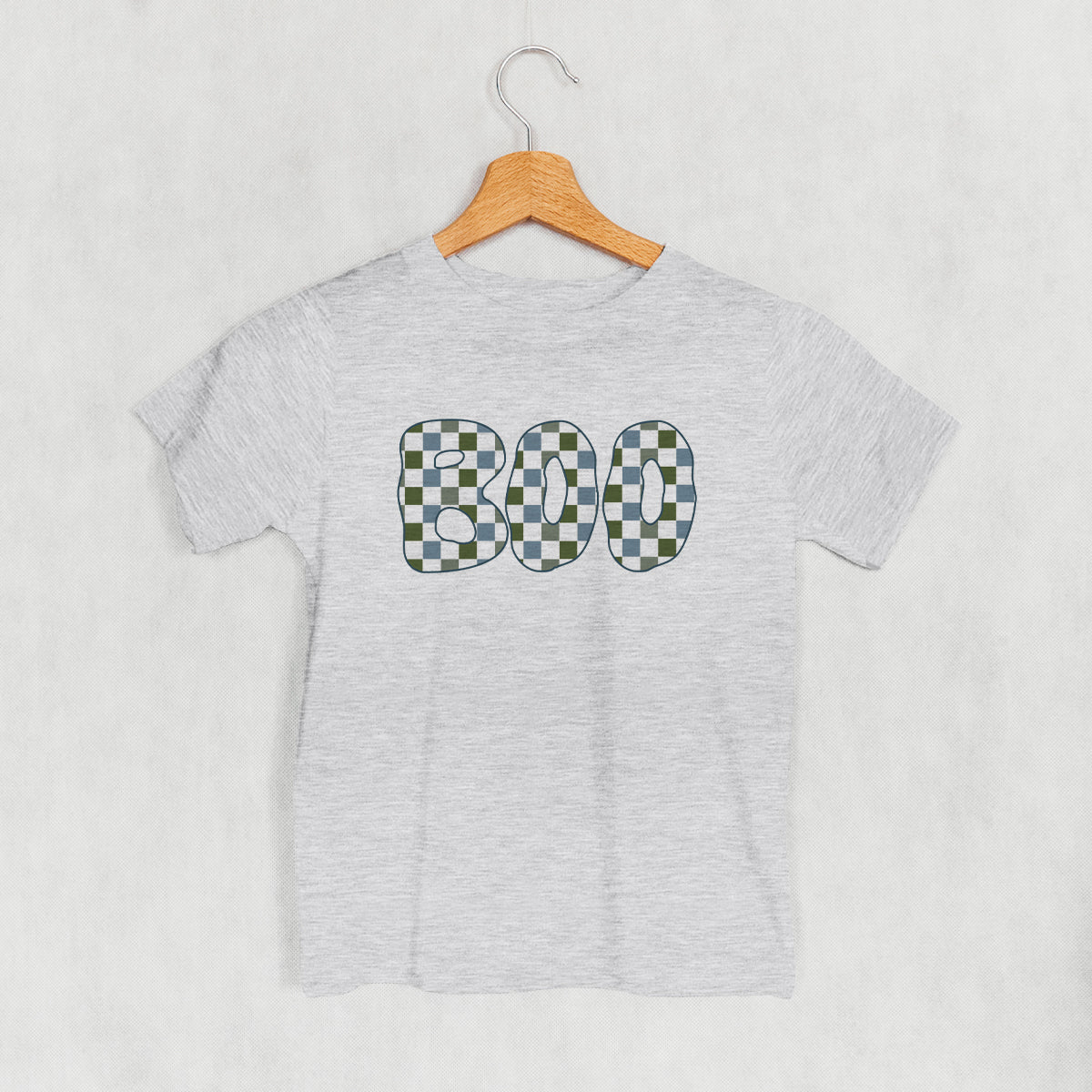 Boo Checkered (Blue & Green) (Kids) - clothing by TeeHivey.com (Image 2)