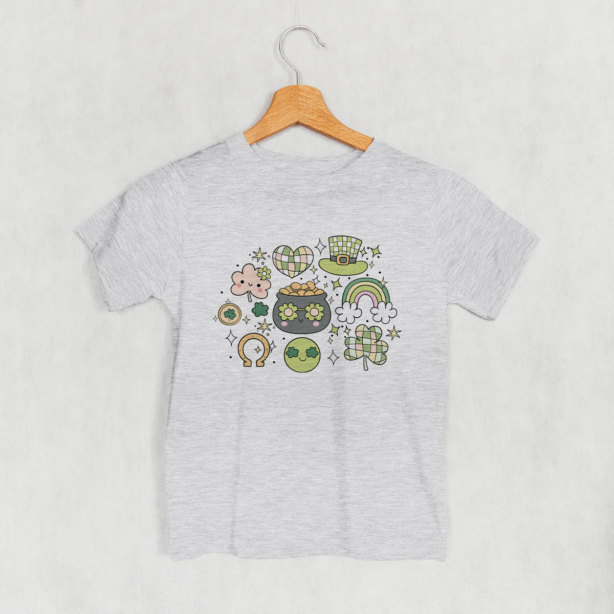 Pastel St. Patricks Doodles (Kids) - clothing by TeeHivey.com (Image 3)