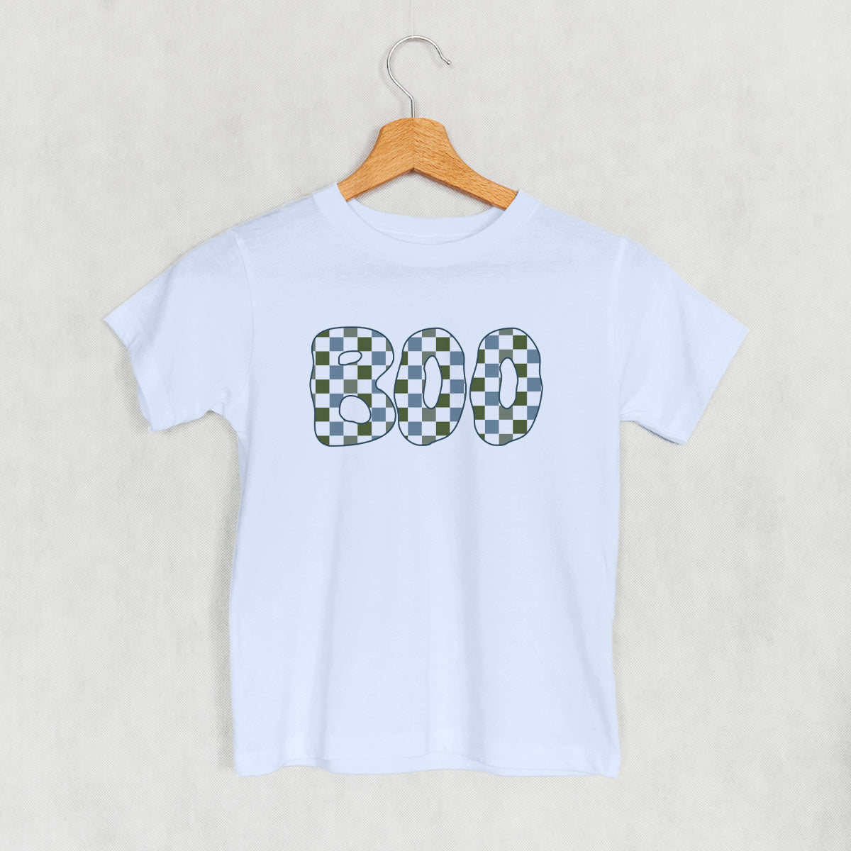 Boo Checkered (Blue & Green) (Kids) - clothing by TeeHivey.com (Image 3)