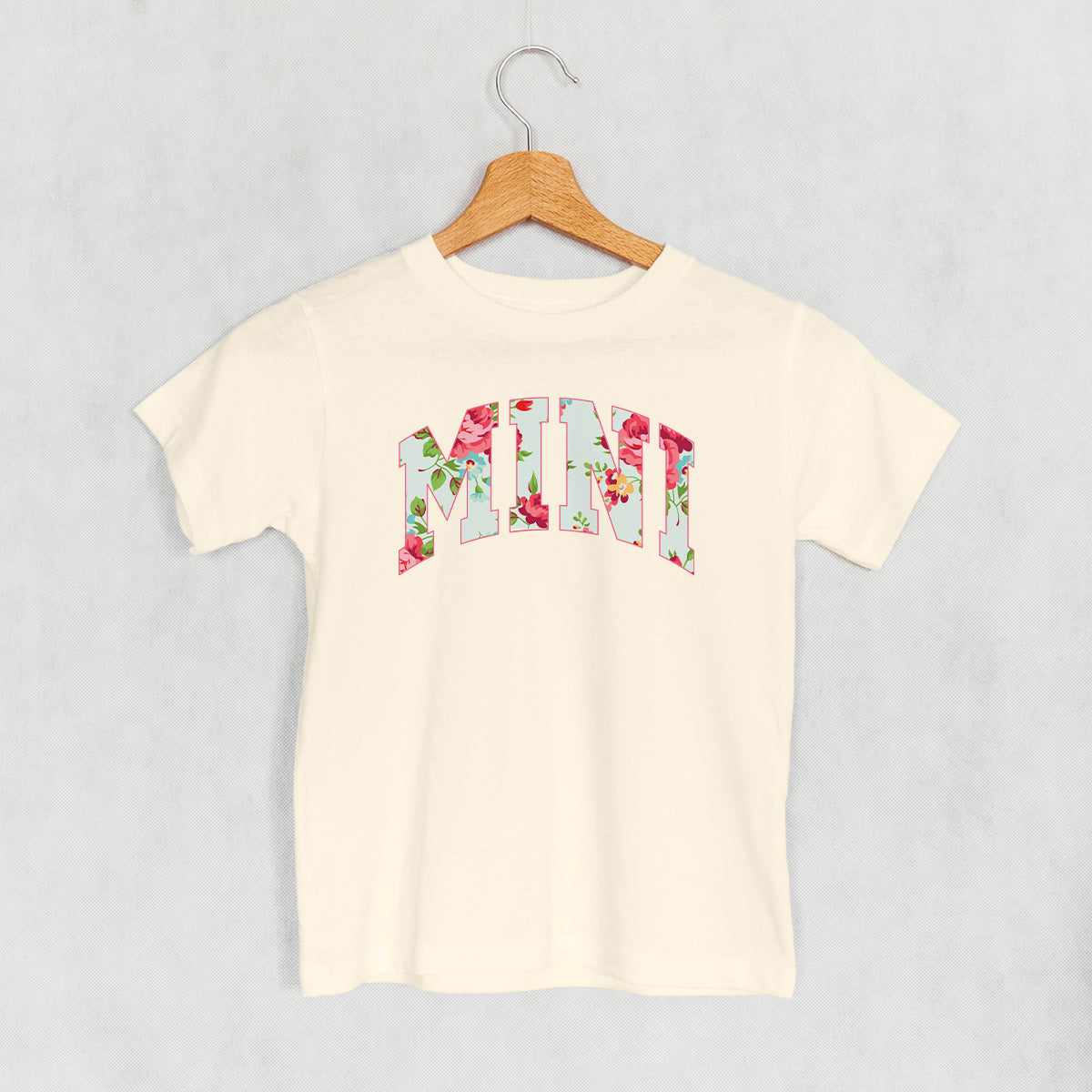 Mini (Block Letter Floral) (Kids) - clothing by TeeHivey.com (Image 2)