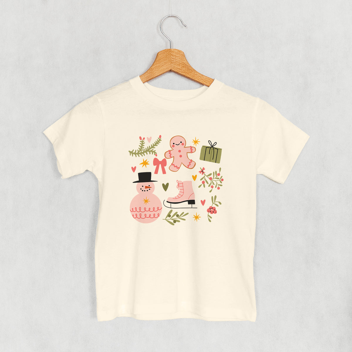 Pink Christmas Doodles (Kids) - clothing by TeeHivey.com (Image 1)