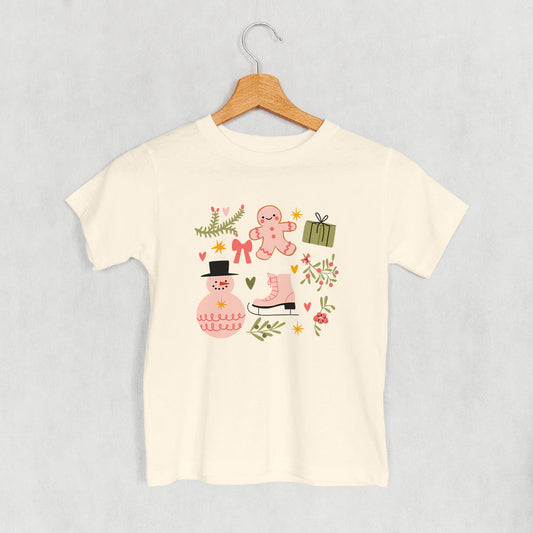 Pink Christmas Doodles (Kids) - clothing by TeeHivey.com (Image 1)