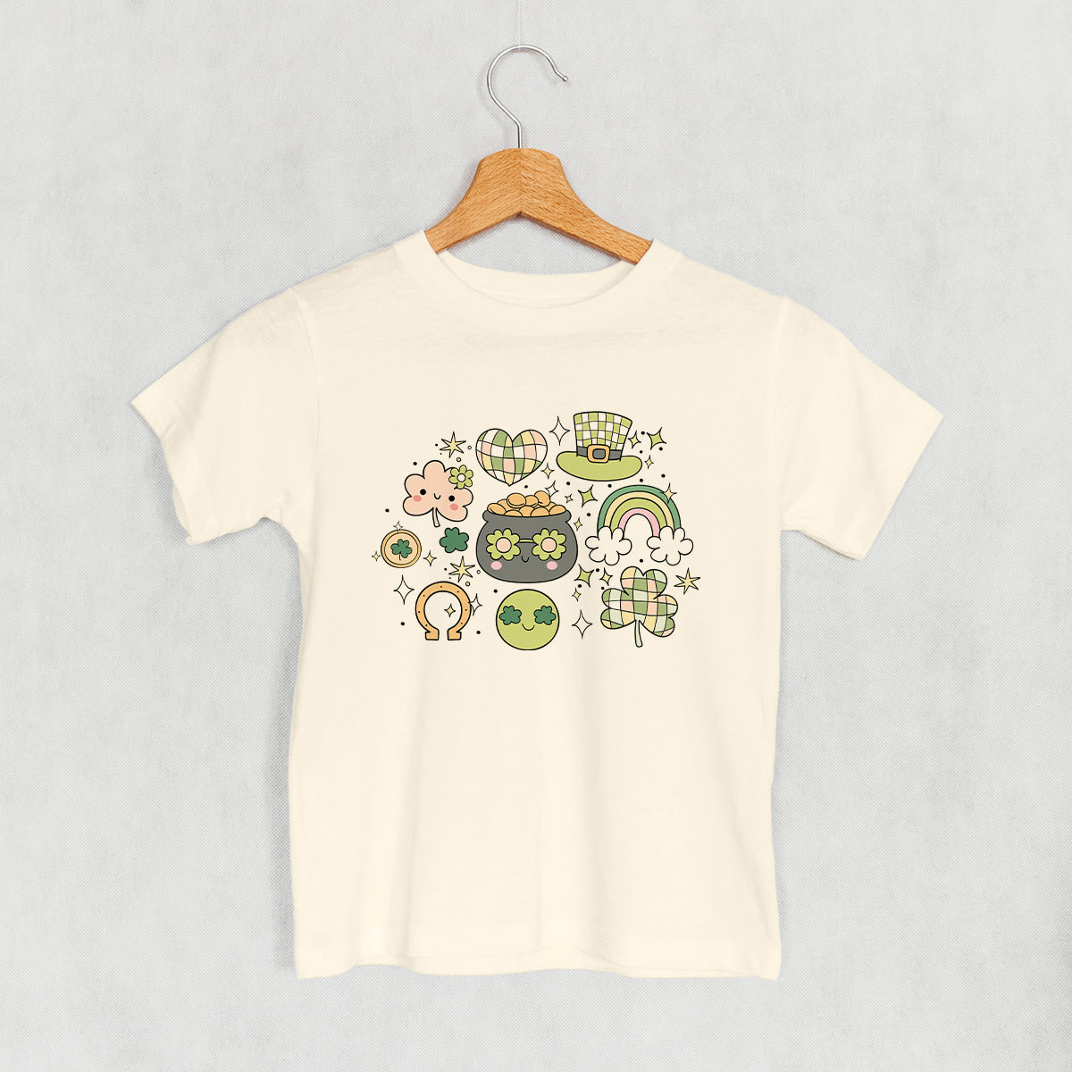 Pastel St. Patricks Doodles (Kids) - clothing by TeeHivey.com (Image 1)