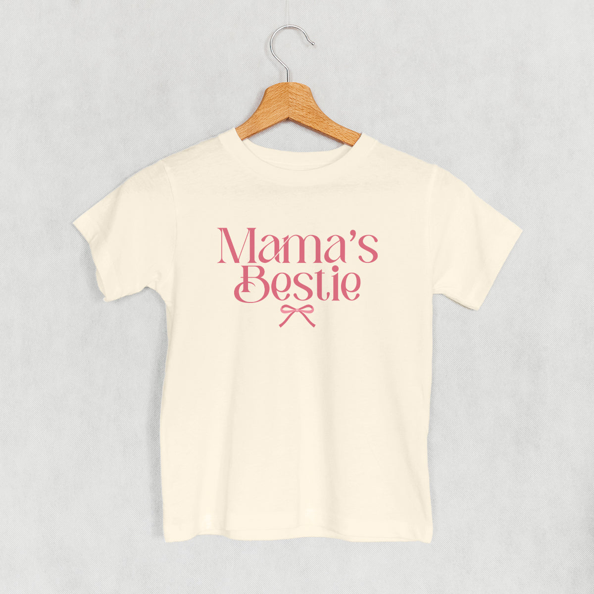 Mama's Bestie Pink Bow (Kids) - clothing by TeeHivey.com (Image 1)
