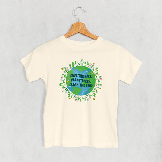 Save The Bees, Plant Trees Doodle (Kids) - clothing by TeeHivey.com (Image 1)
