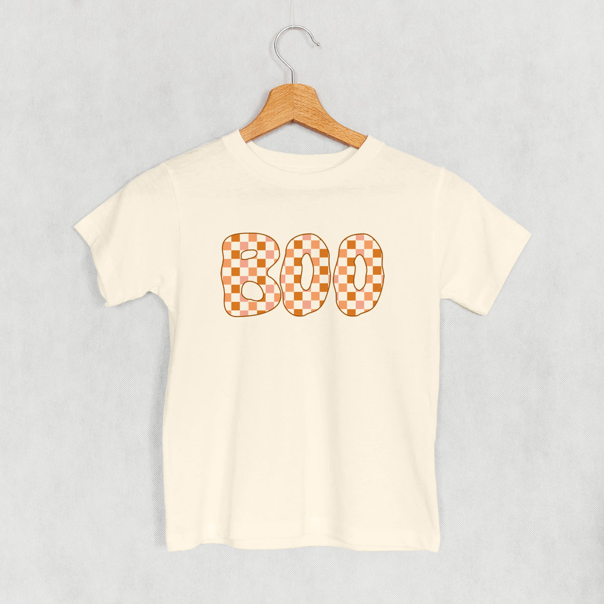 Boo Checkered (Pink & Orange) (Kids) - clothing by TeeHivey.com (Image 1)