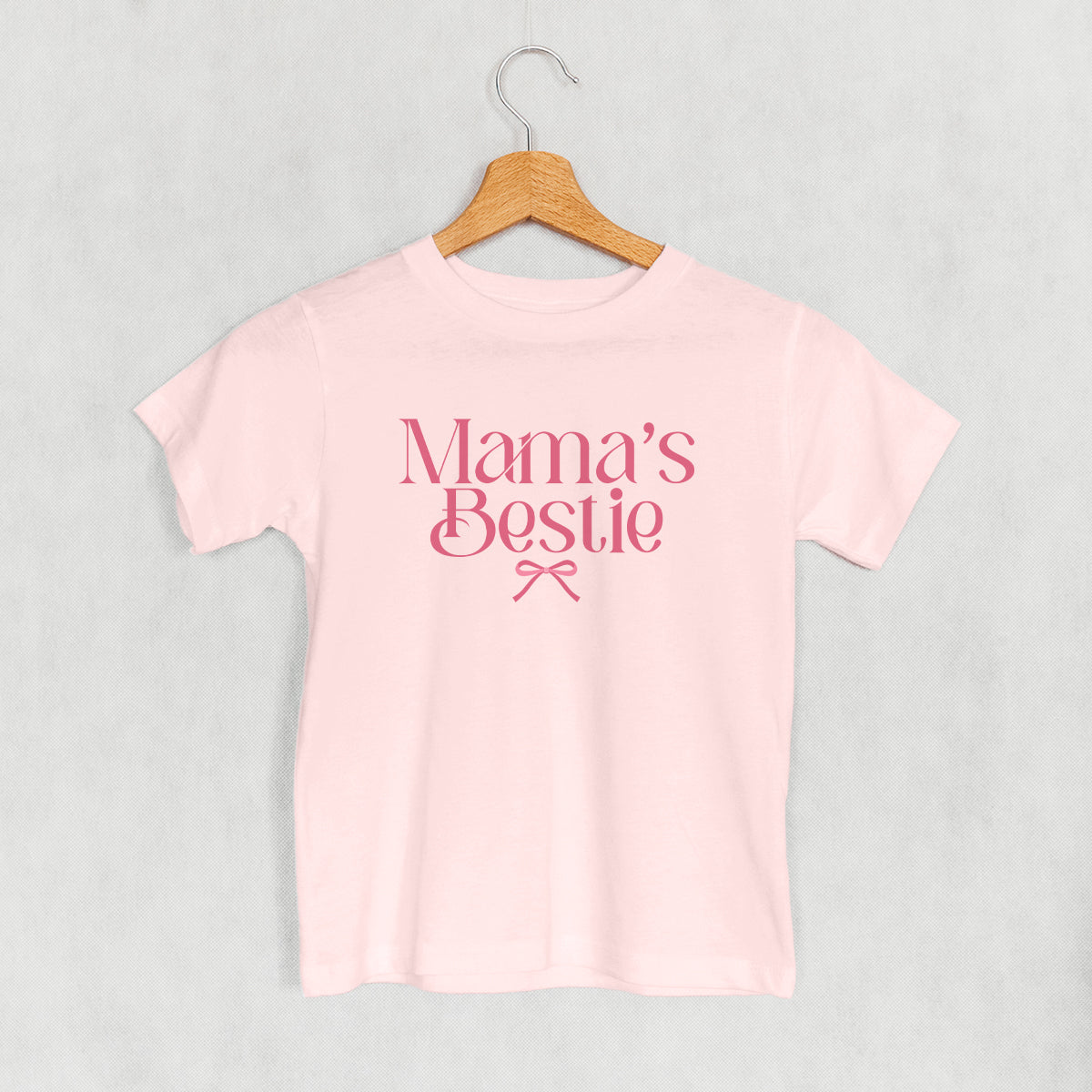 Mama's Bestie Pink Bow (Kids) - clothing by TeeHivey.com (Image 2)