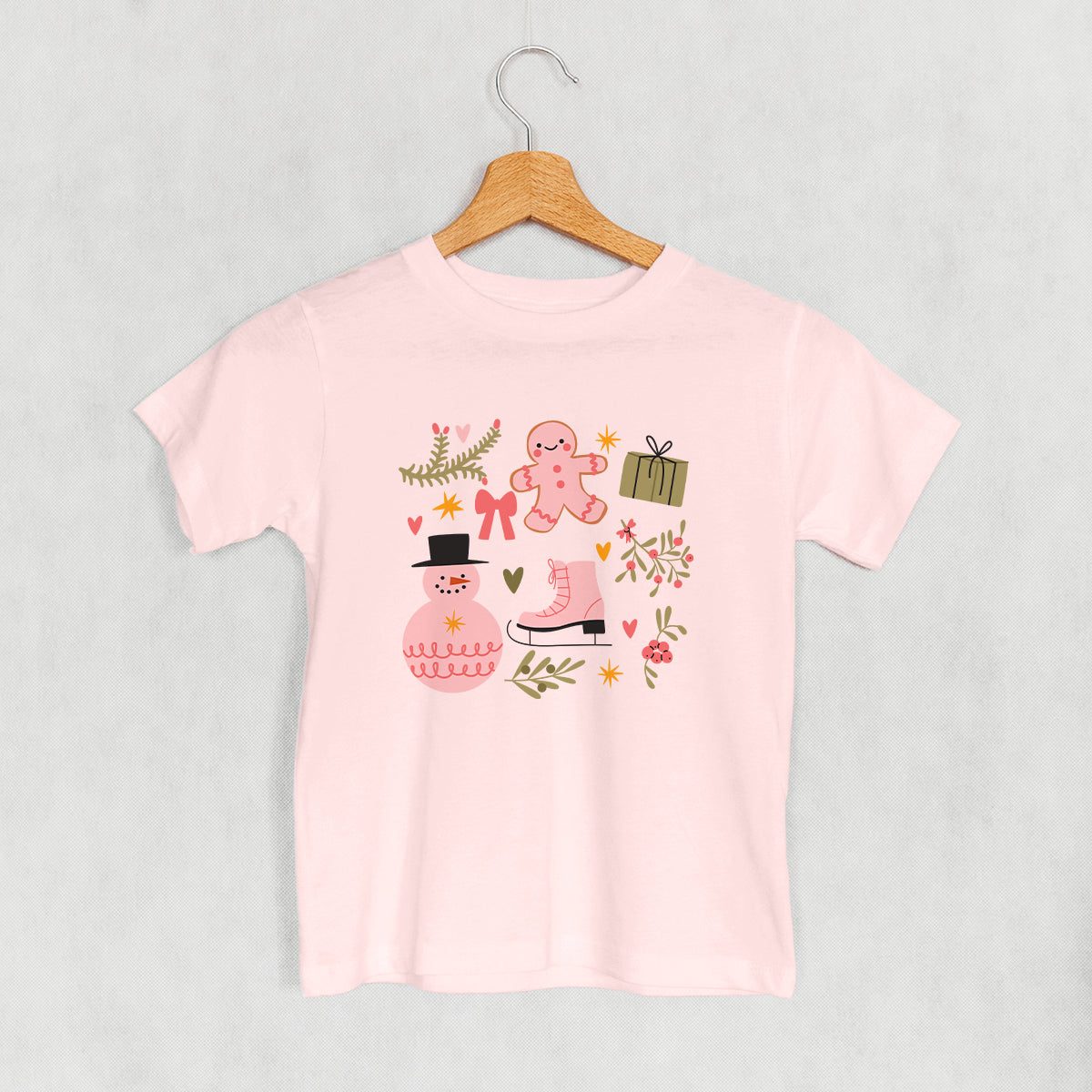 Pink Christmas Doodles (Kids) - clothing by TeeHivey.com (Image 2)