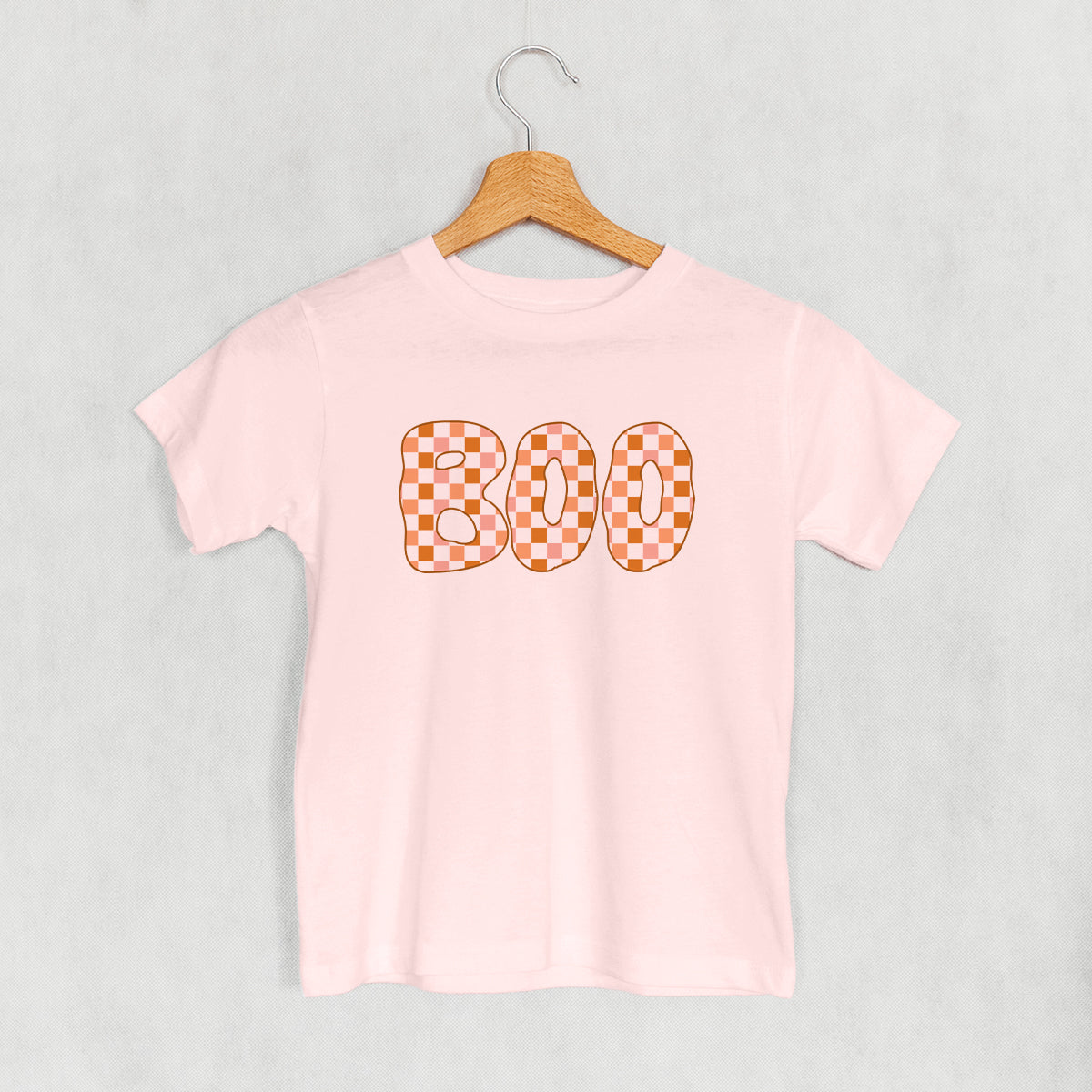 Boo Checkered (Pink & Orange) (Kids) - clothing by TeeHivey.com (Image 2)