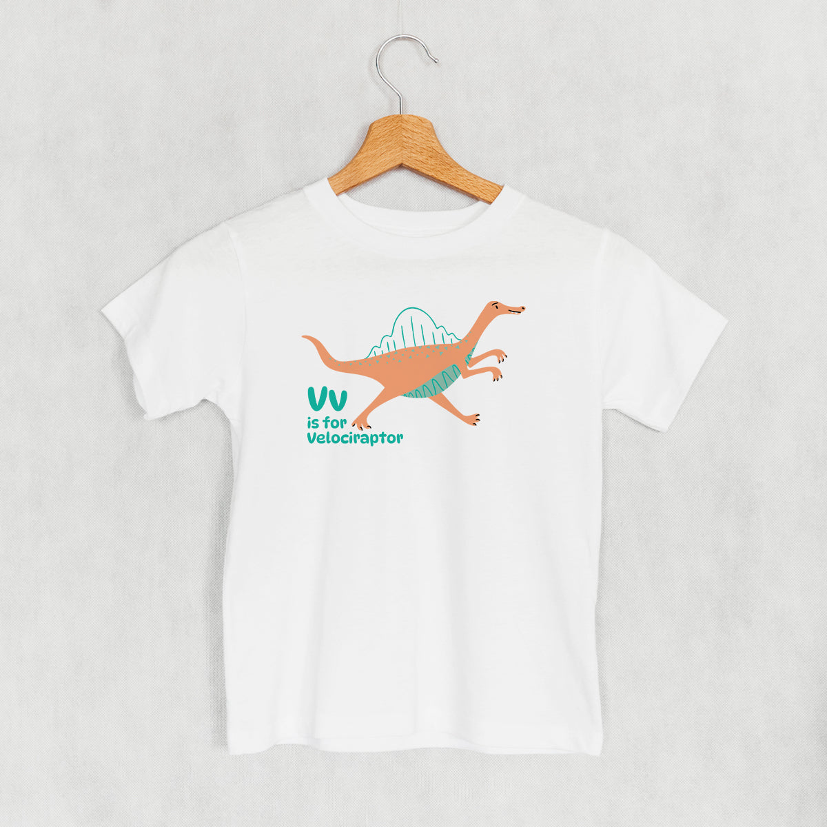 V Is For Velociraptor (Kids) - clothing by TeeHivey.com (Image 2)