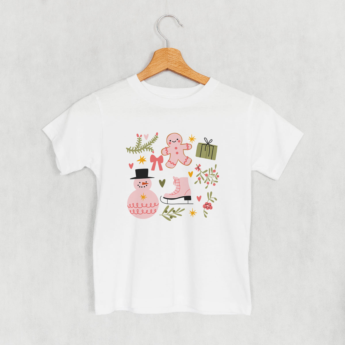 Pink Christmas Doodles (Kids) - clothing by TeeHivey.com (Image 3)