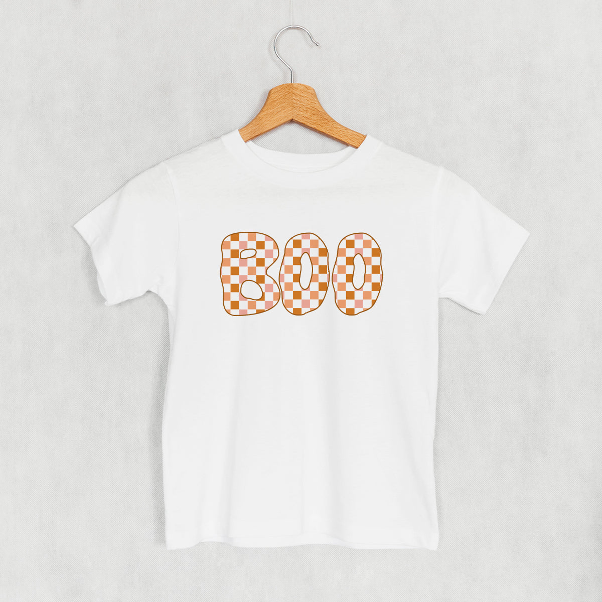 Boo Checkered (Pink & Orange) (Kids) - clothing by TeeHivey.com (Image 3)