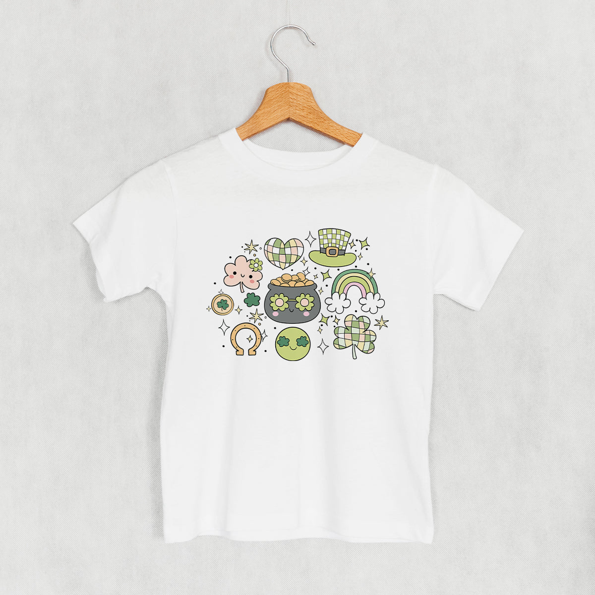 Pastel St. Patricks Doodles (Kids) - clothing by TeeHivey.com (Image 4)