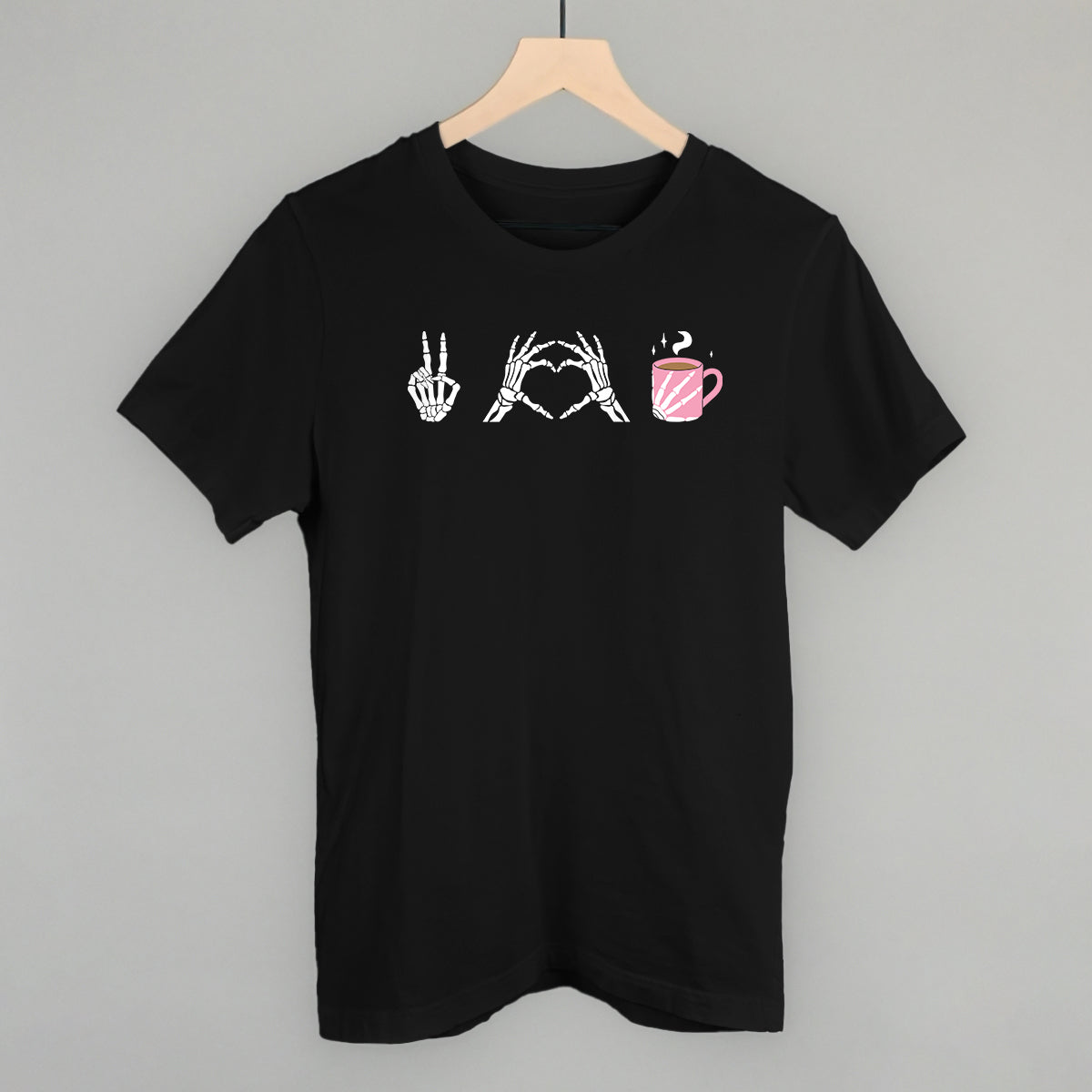 Peace Love Coffee Skeleton - clothing by TeeHivey.com (Image 2)