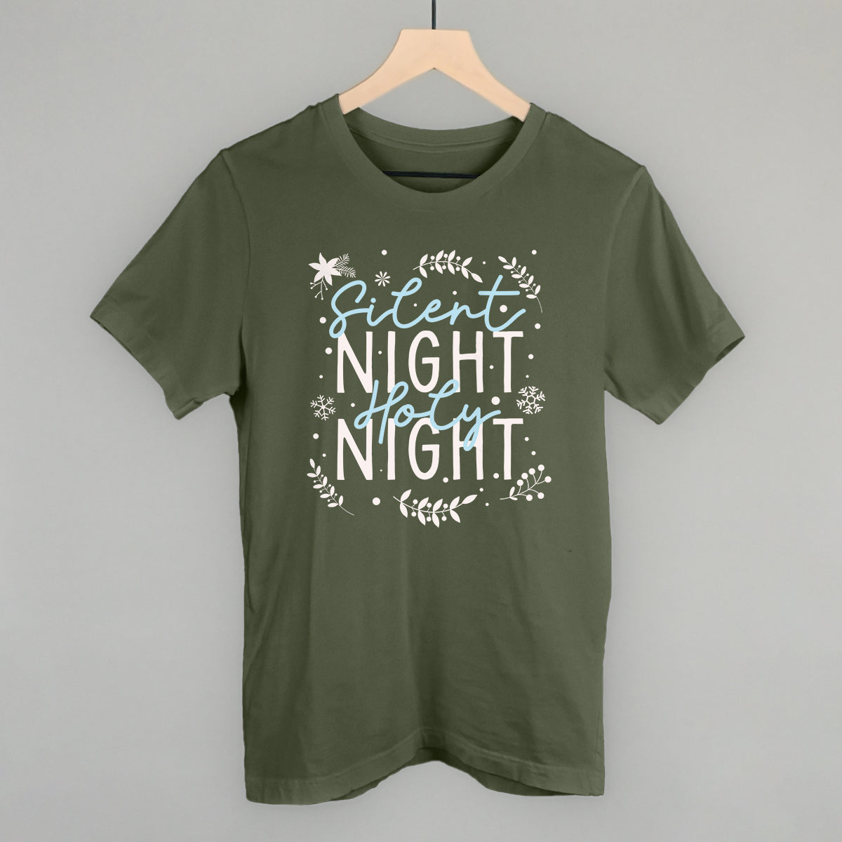Silent Night Holy Night Blue & White Doodles - clothing by TeeHivey.com (Image 3)