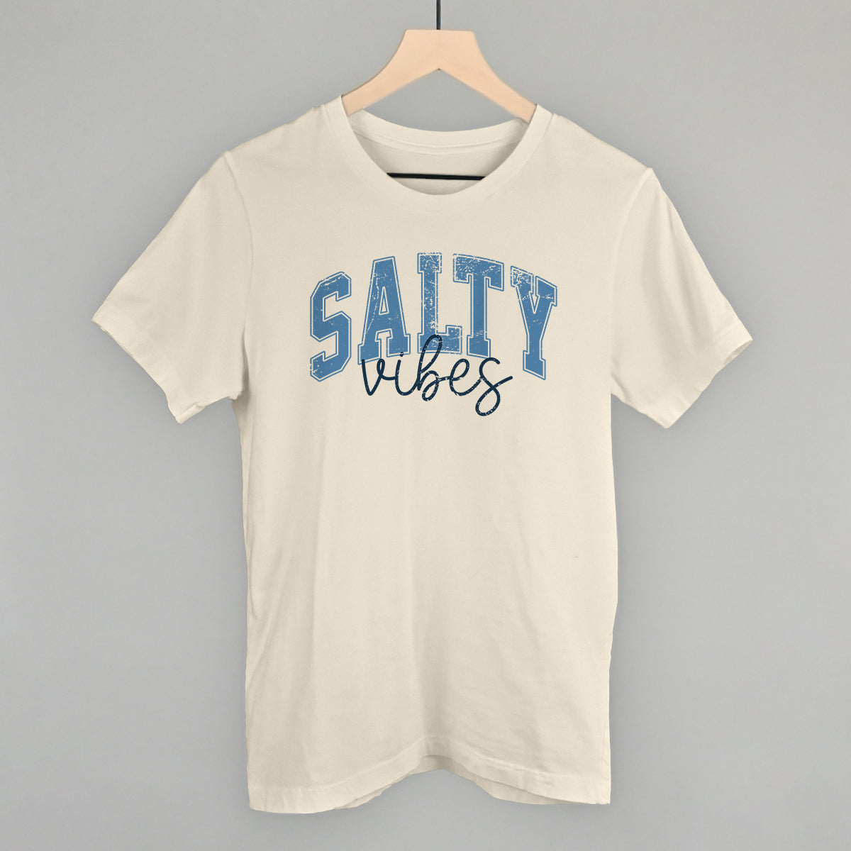 Salty Vibes Arch + Script Distressed - clothing by TeeHivey.com (Image 1)