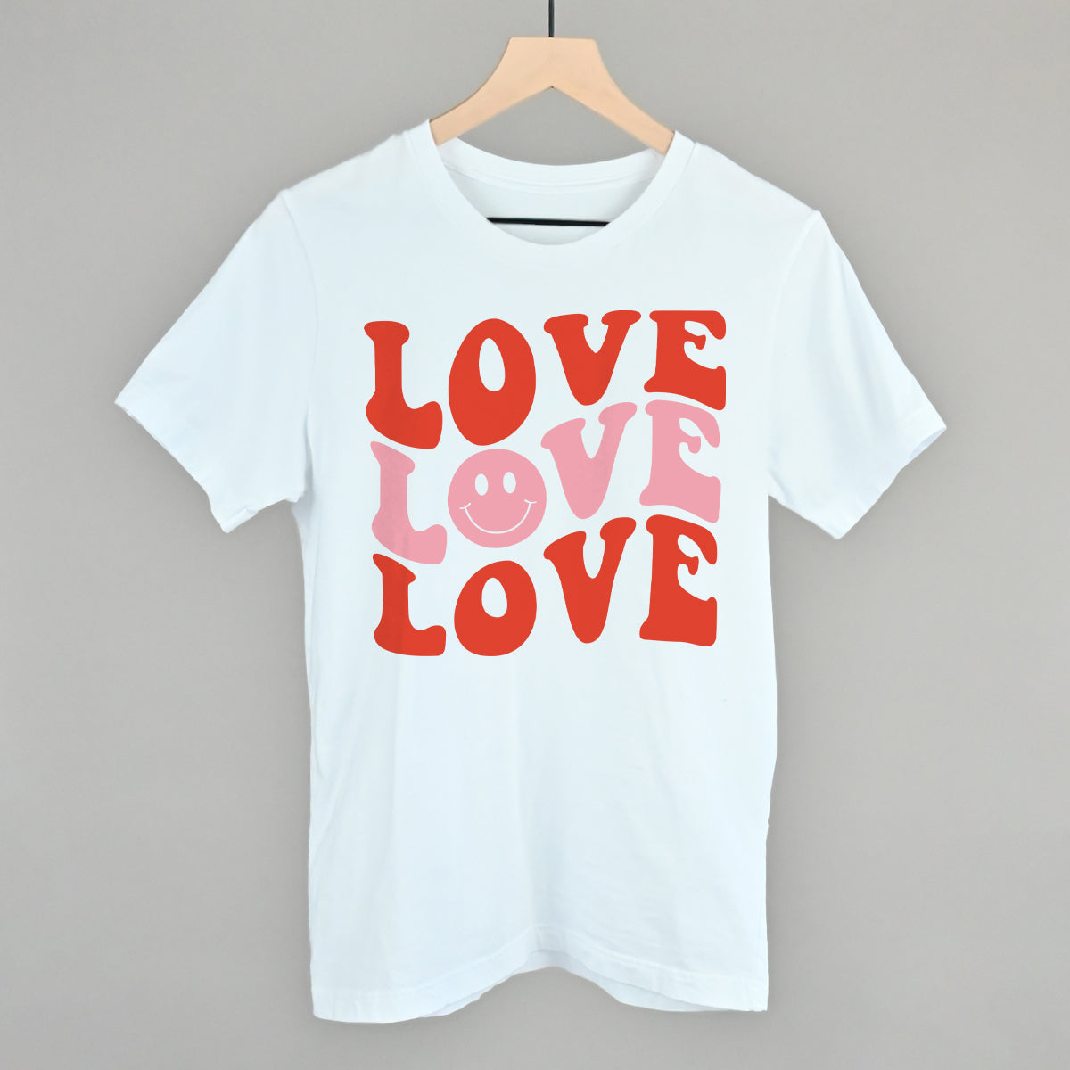 Love (Repeated Smiley Face) - clothing by TeeHivey.com (Image 3)