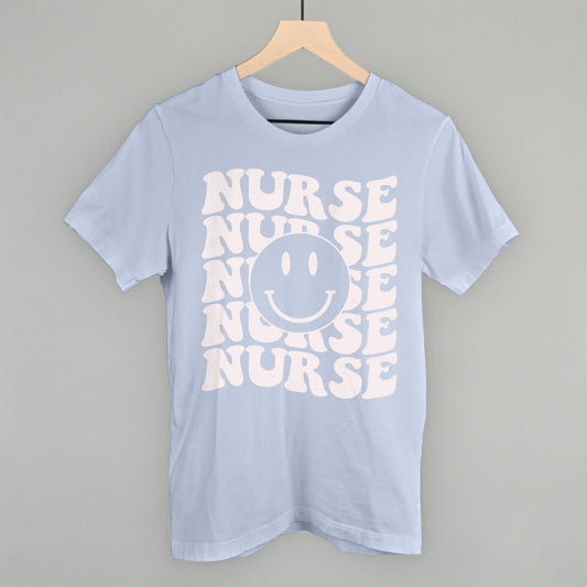 Retro Nurse Smiley (Repeated) - clothing by TeeHivey.com (Image 1)