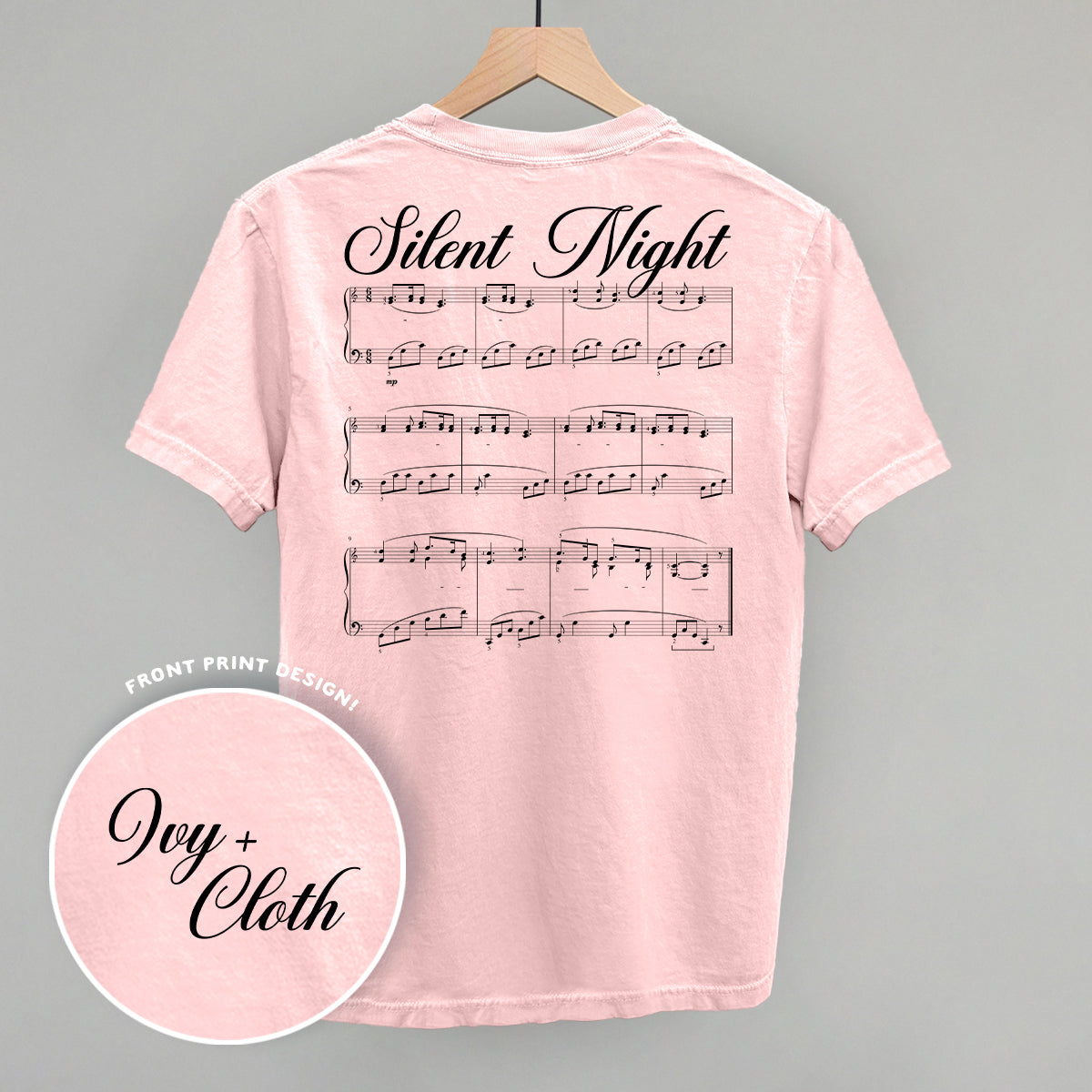 Silent Night Sheet Music (Back Print) - clothing by TeeHivey.com (Image 3)