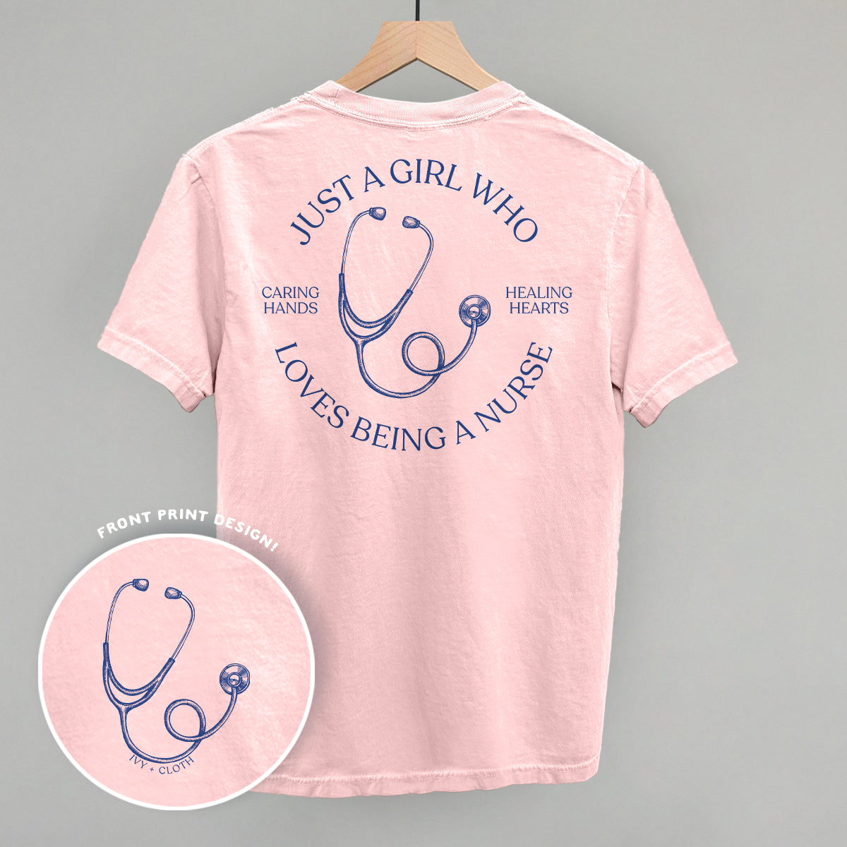 Just A Girl Who Loves Being A Nurse (Back Print) - clothing by TeeHivey.com (Image 2)