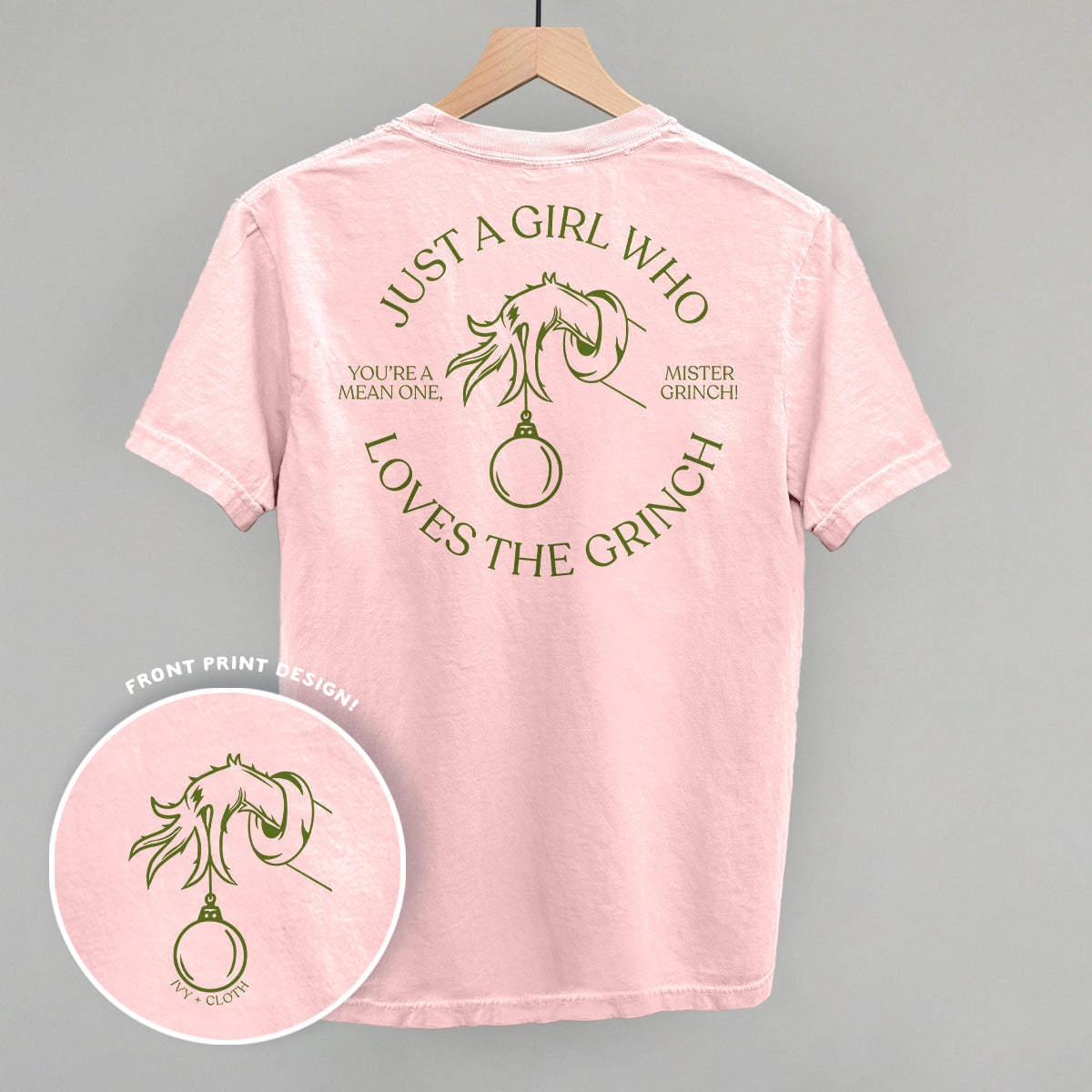 Just A Girl Who Loves The Grinch (Back Print) - clothing by TeeHivey.com (Image 3)
