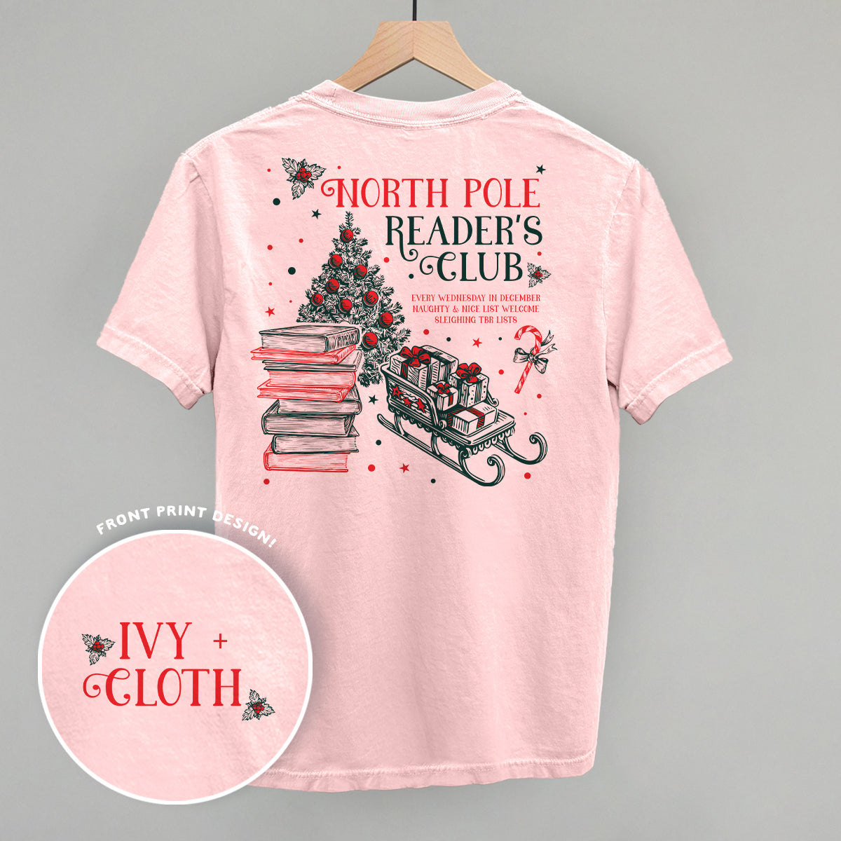 North Pole Reader's Club (Back Print) - clothing by TeeHivey.com (Image 1)