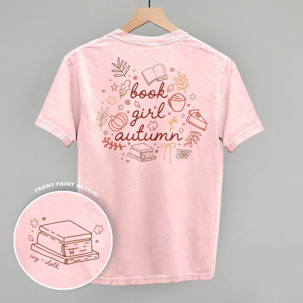 Book Girl Autumn (Back Print) - clothing by TeeHivey.com (Image 3)