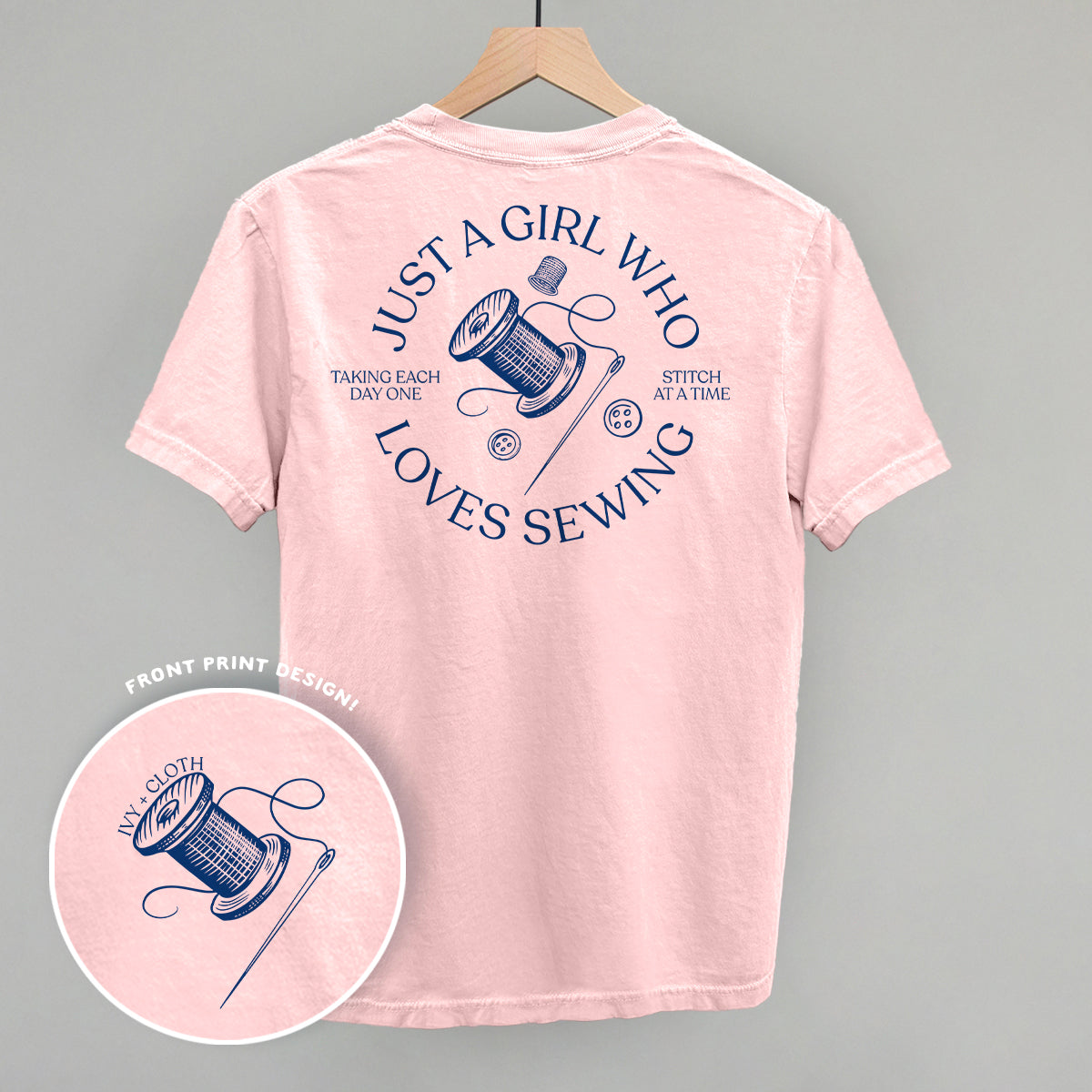 Just A Girl Who Loves Sewing (Back Print) - clothing by TeeHivey.com (Image 2)
