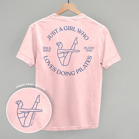 Just A Girl Who Loves Doing Pilates (Back Print) - clothing by TeeHivey.com (Image 1)