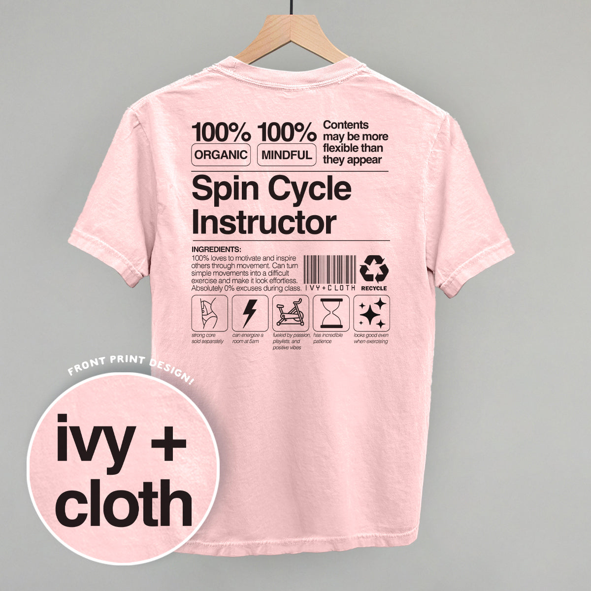 Spin Cycle Instructor Nutrition Facts (Back Print) - clothing by TeeHivey.com (Image 3)