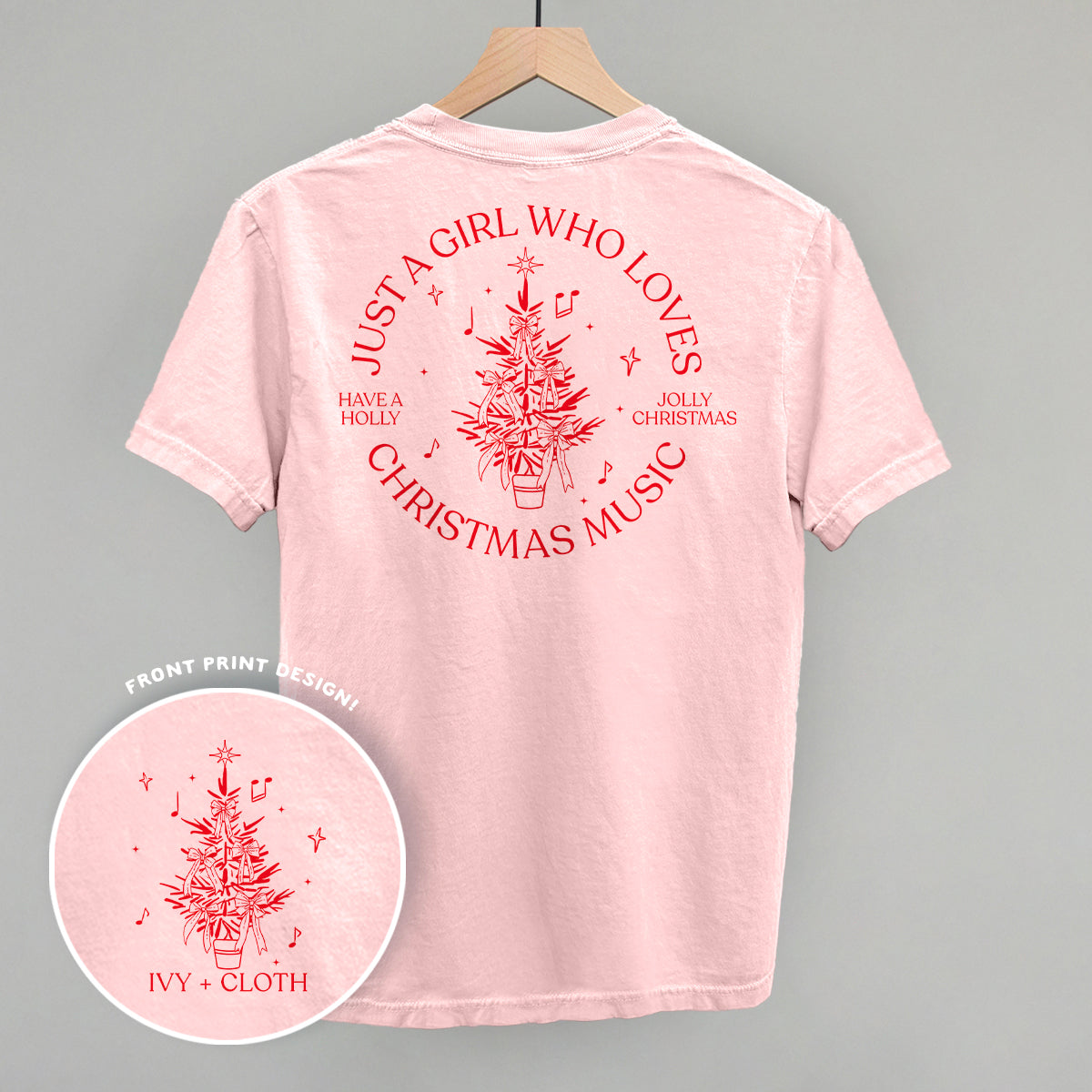 Just A Girl Who Loves Christmas Music (Back Print) - clothing by TeeHivey.com (Image 2)