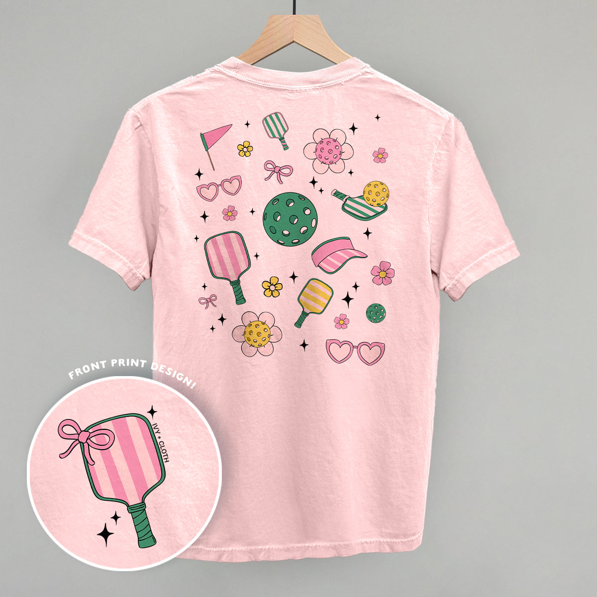 Pickleball Retro Doodles (Back Print) - clothing by TeeHivey.com (Image 3)