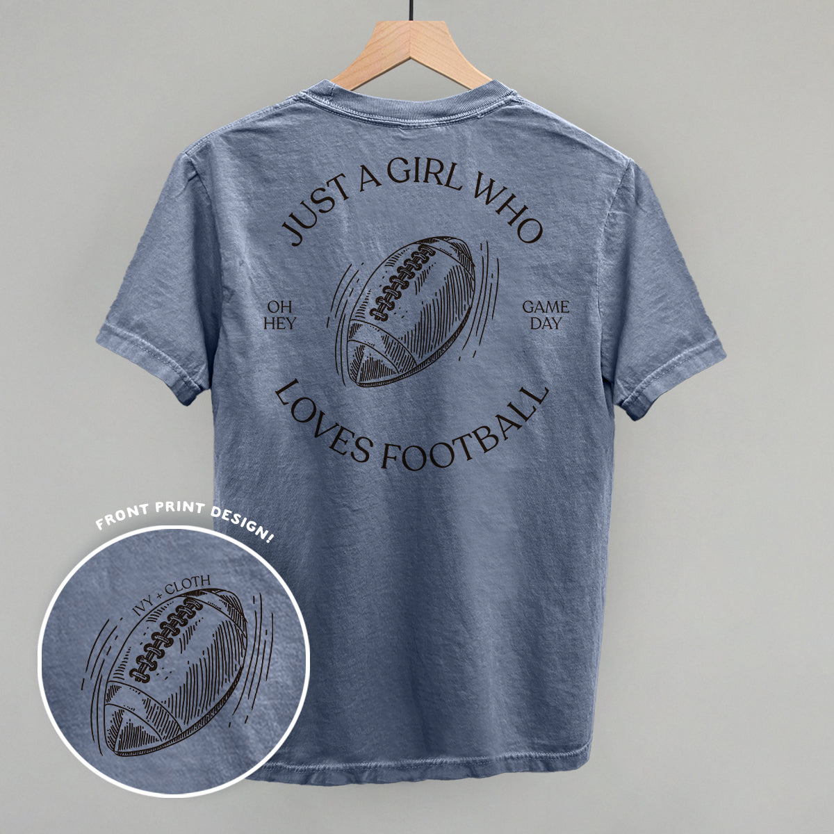 Just A Girl Who Loves Football (Back Print) - clothing by TeeHivey.com (Image 2)