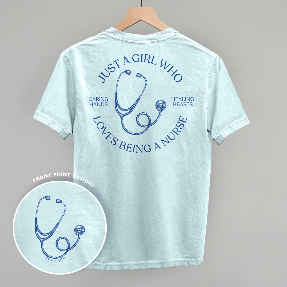 Just A Girl Who Loves Being A Nurse (Back Print) - clothing by TeeHivey.com (Image 3)