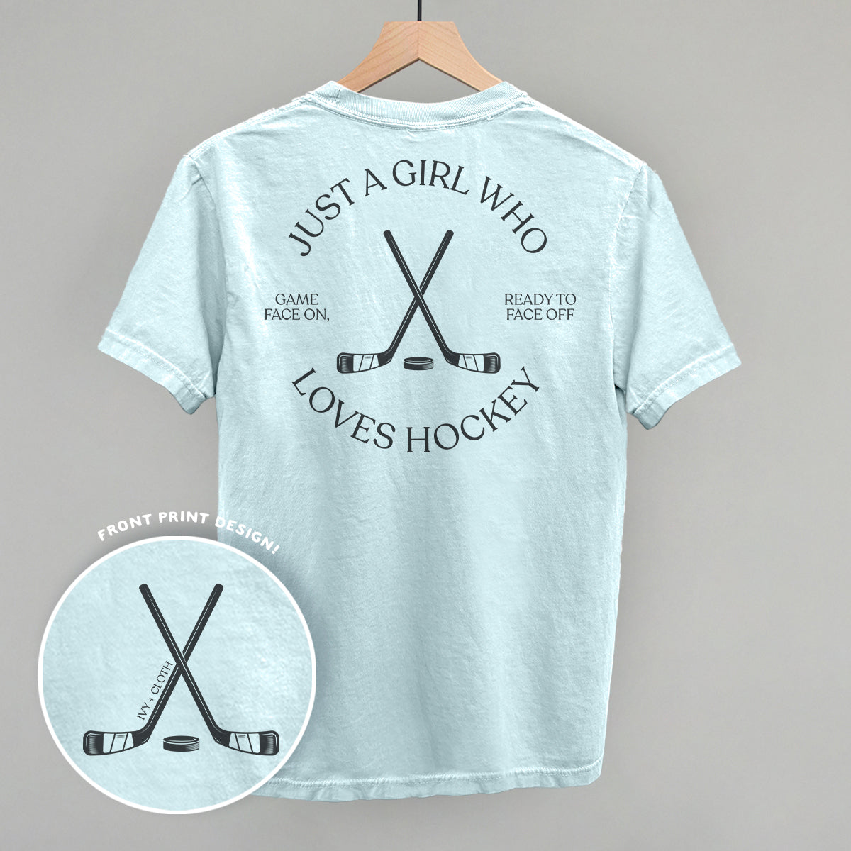Just A Girl Who Loves Hockey (Back Print) - clothing by TeeHivey.com (Image 1)