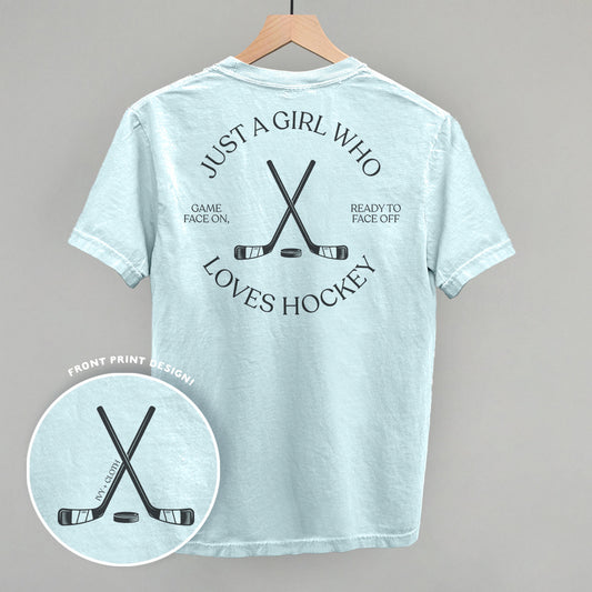 Just A Girl Who Loves Hockey (Back Print) - clothing by TeeHivey.com (Image 1)